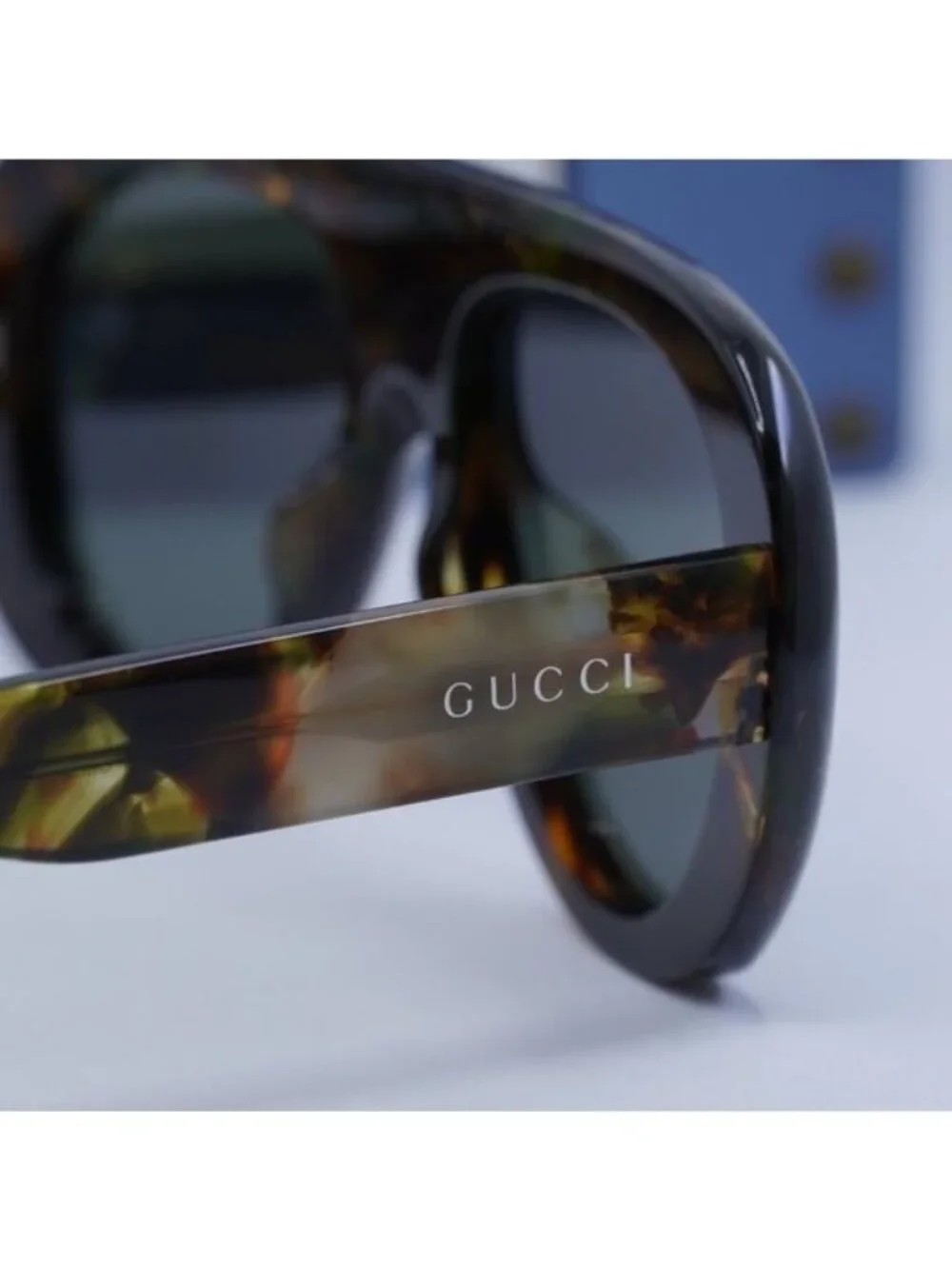 Gucci GG1909S 001 Aviator Sunglasses - Spotted Havana/Grey